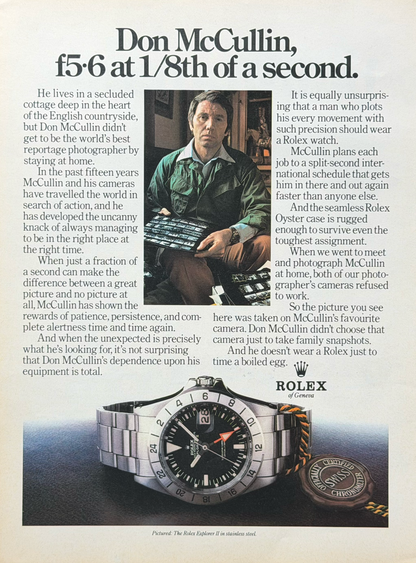 Rolex Explorer II Ref. 1655 “Steve McQueen / Freccione” & Don McCullin Vintage İngilizce Orijinal Dönem Reklamıdır (Sonradan Baskı Değildir)