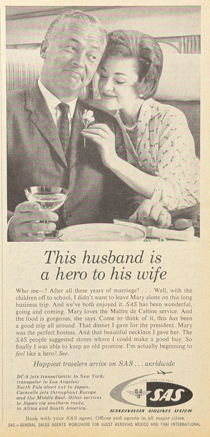 SAS Scandinavian Airlines Vintage İngilizce Orijinal Dönem Reklamıdır (Sonradan Baskı Değildir)