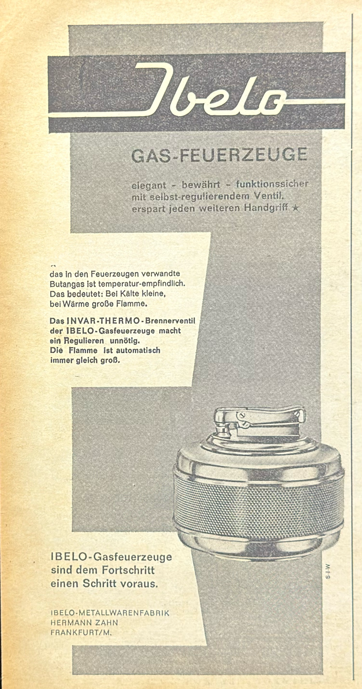 Ibelo Gazlı Çakmak Vintage Orijinal Dönem Reklamıdır (Sonradan Baskı Değildir)