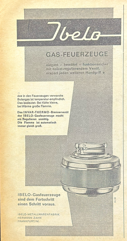 Ibelo Gazlı Çakmak Vintage Orijinal Dönem Reklamıdır (Sonradan Baskı Değildir)