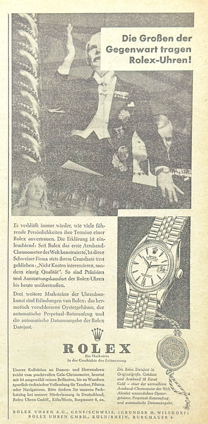 Rolex Oyster Perpetual Datejust Vintage Orijinal Dergi Reklamıdır (Sonradan Baskı Değildir)