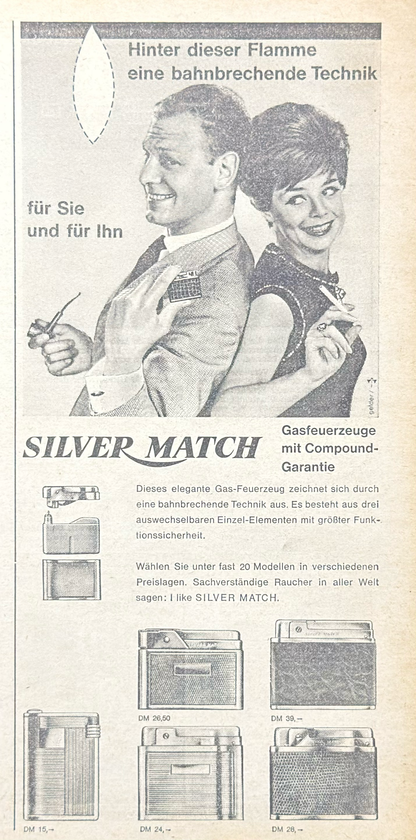 Silver Match El İllüstrasyonlu Vintage Orijinal Dönem Reklamıdır (Sonradan Baskı Değildir)