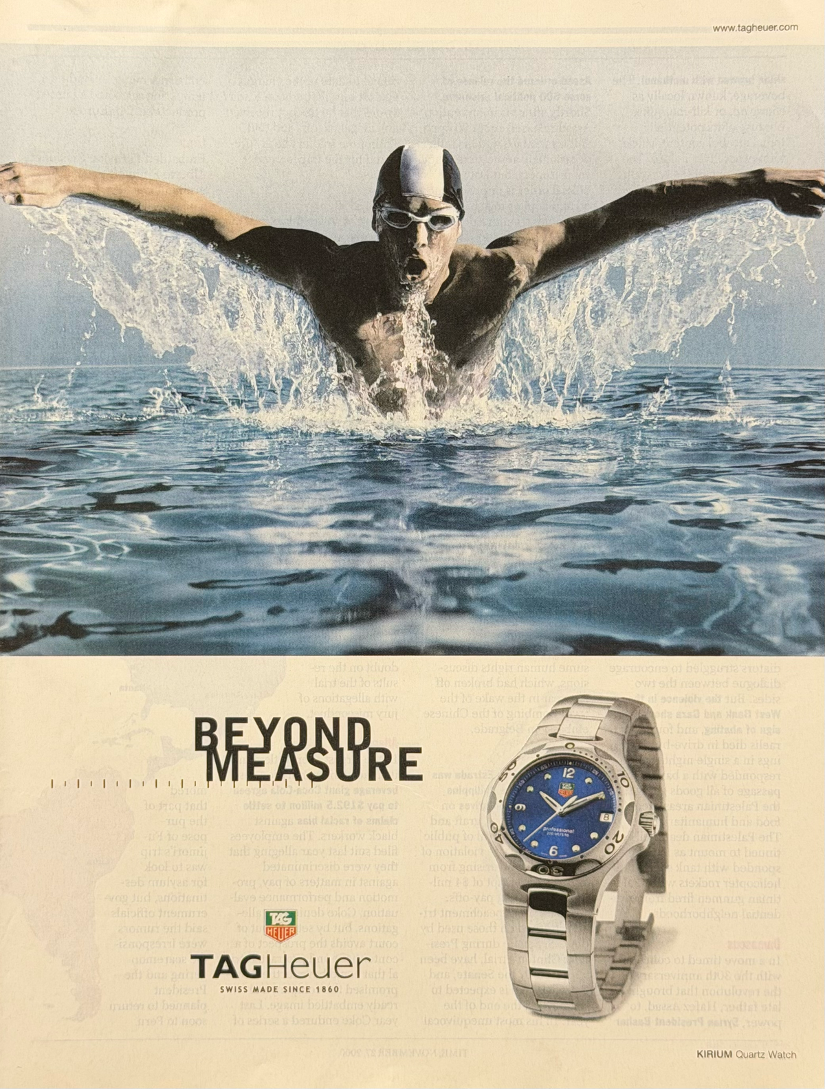 TAG Heuer Kirium Quartz Vintage İngilizce Orijinal Dönem Reklamıdır (Sonradan Baskı Değildir)