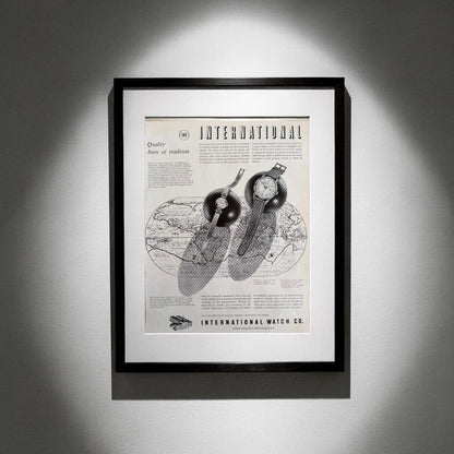 IWC International Watch Co. “Quality Born of Tradition” 1958 Orijinal Dönem Reklamıdır (Sonradan Baskı Değildir).