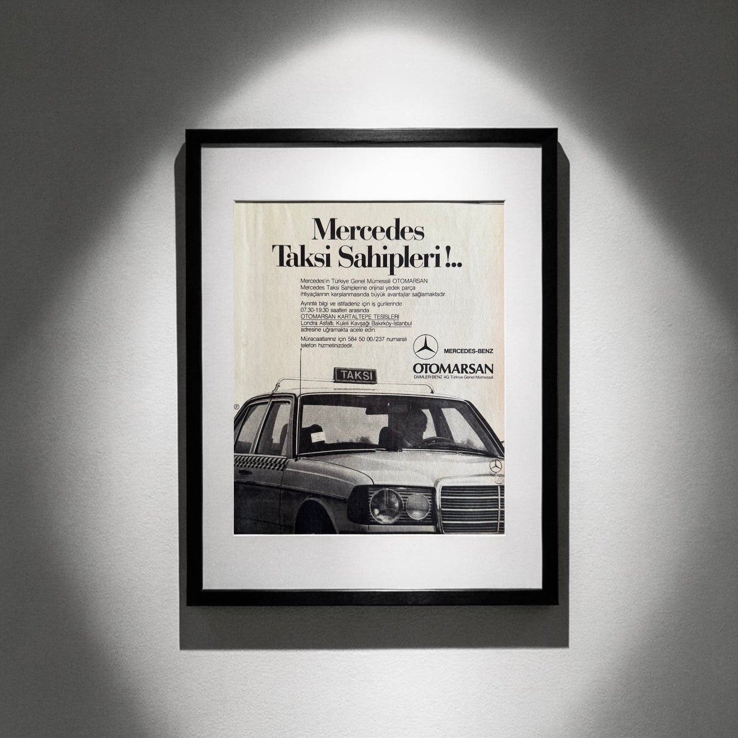 Mercedes-Benz – “Taksi Sahipleri…”  1986 Türkiye Orijinal Dönem Gazete Reklamıdır (Sonradan Baskı Değildir).