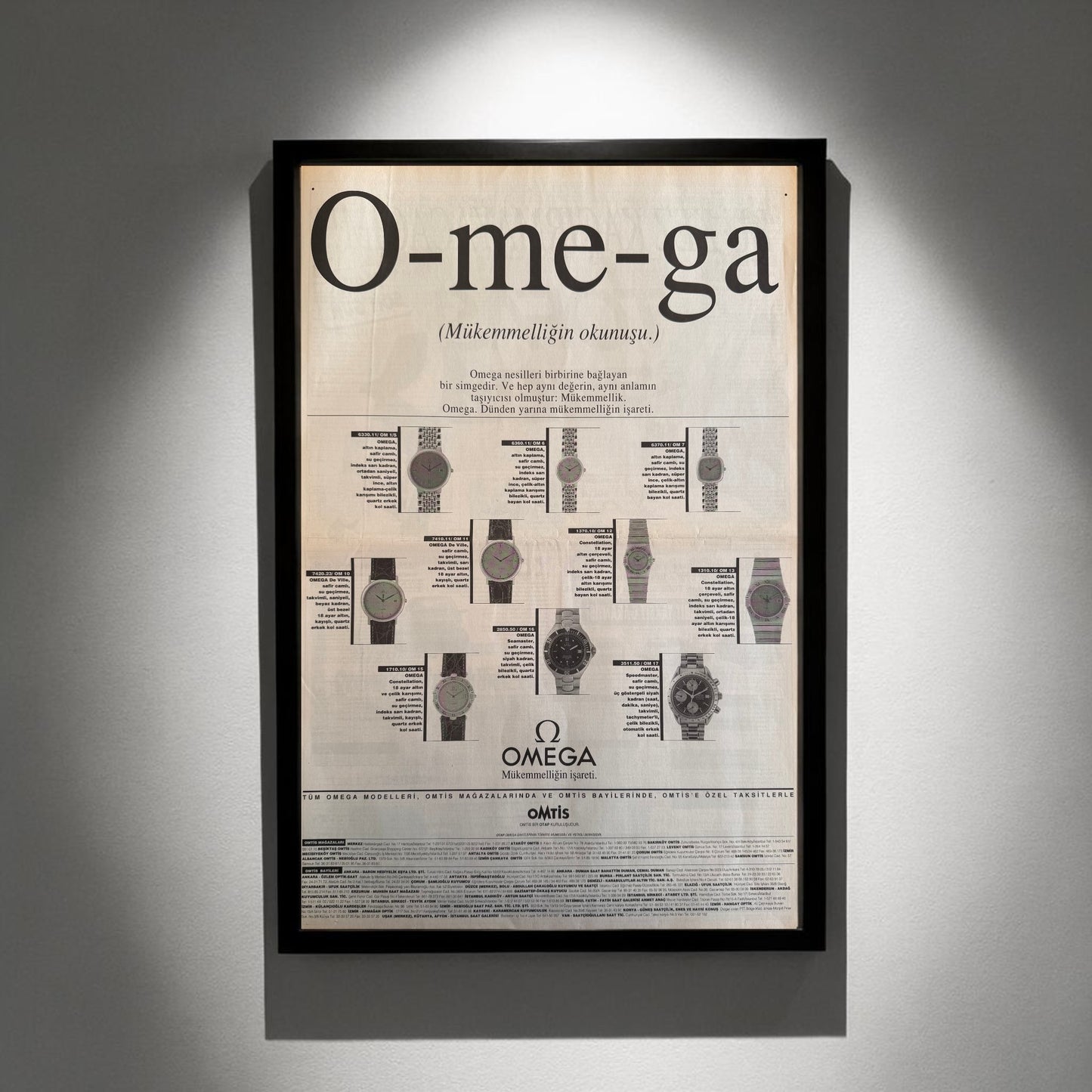 Omega – “O-me-ga / Mükemmelliğin Okunuşu” Orijinal Türkiye Tam Sayfa Gazete Reklamıdır (Sonradan Baskı Değildir).