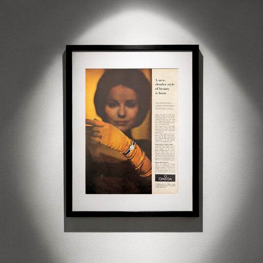 Omega Arc d’Or “A New Slender Style of Beauty” 1965 Orijinal Dönem Reklamıdır (Sonradan Baskı Değildir).