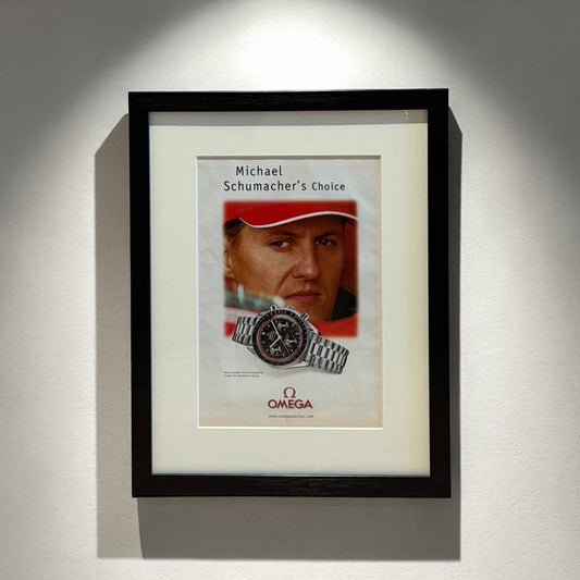Omega Speedmaster Professionel Moonwatch Michael Schumacher. Orijinal Dönem Reklamıdır (Sonradan Baskı Değildir)