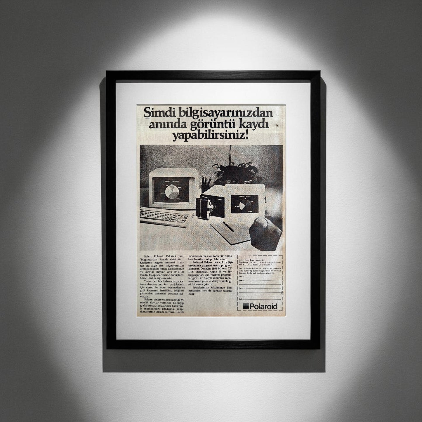 Polaroid – “Bilgisayardan Anında Görüntü Kaydı” 1985 Orijinal Türkiye Dönem Reklamıdır (Sonradan Baskı Değildir).