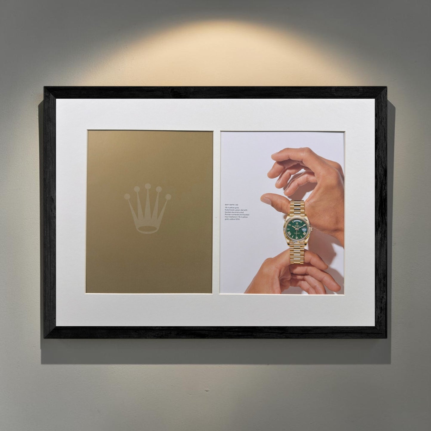 Rolex — The Crown & Day-Date 40 Green Dial - Orijinal Dönem Reklamıdır (Sonradan Baskı Degildir)
