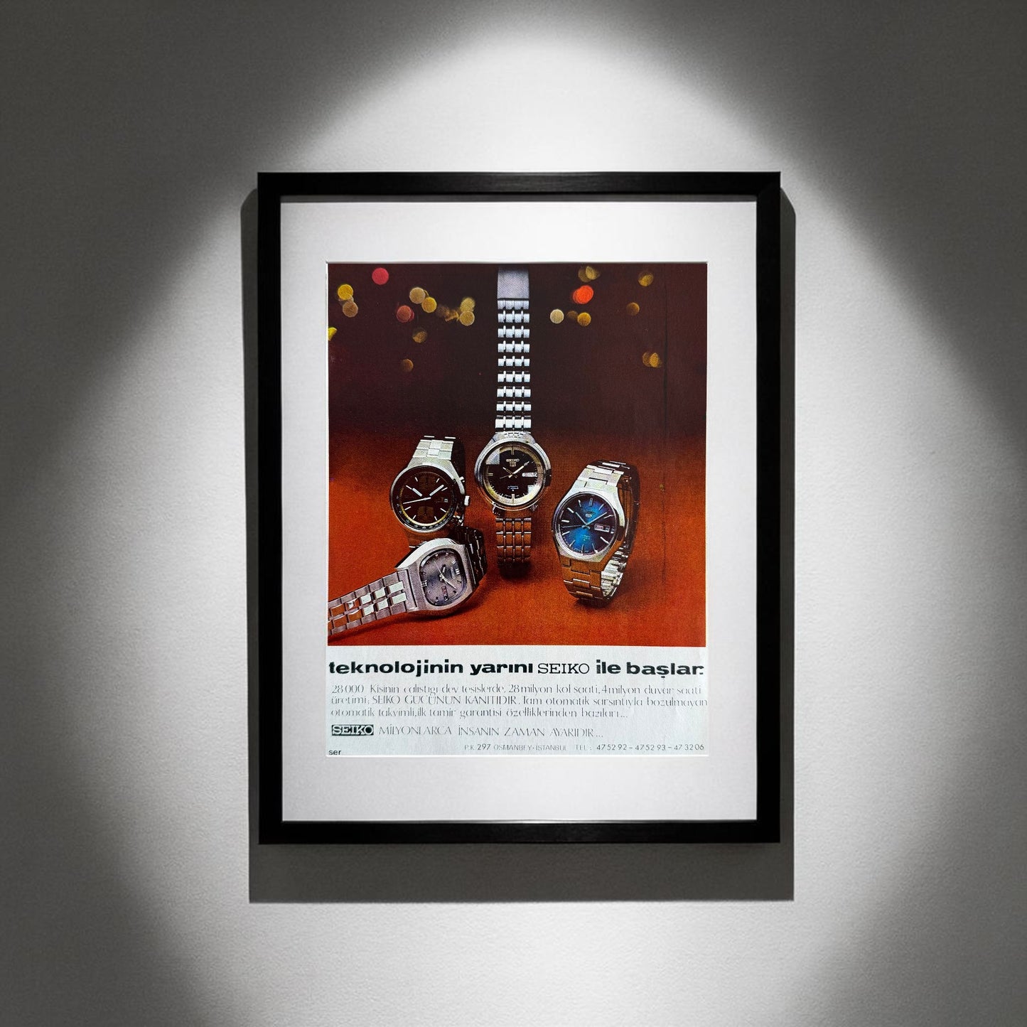 Seiko Koleksiyonu “Teknolojinin Yarını Seiko ile Başlar” 1976 Orijinal Türkiye Dönem Reklamıdır (Sonradan Baskı Değildir).