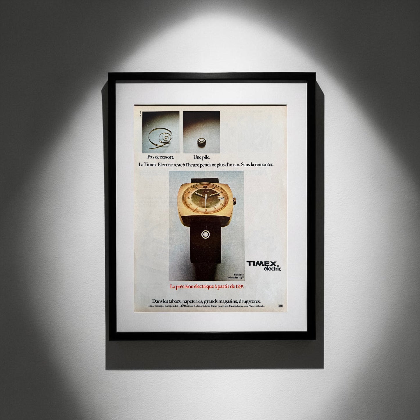 Timex Electric “No Spring. Just Power.” 1972 Orijinal Dönem Reklamıdır (Sonradan Baskı Değildir).
