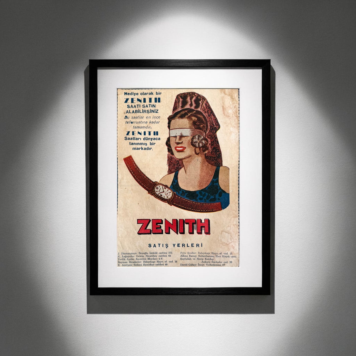 Zenith “Hediye Olarak Zenith Saati” 1943 Orijinal Türkiye Dönem Reklamıdır (Sonradan Baskı Değildir).
