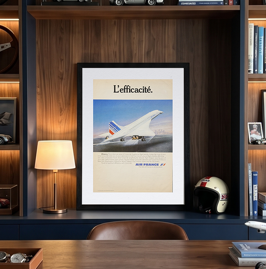 Air France ve Efsane Concorde Süpersonik Uçuş İngilizce Orijinal Dönem Reklamıdır (Sonradan Baskı Değildir)