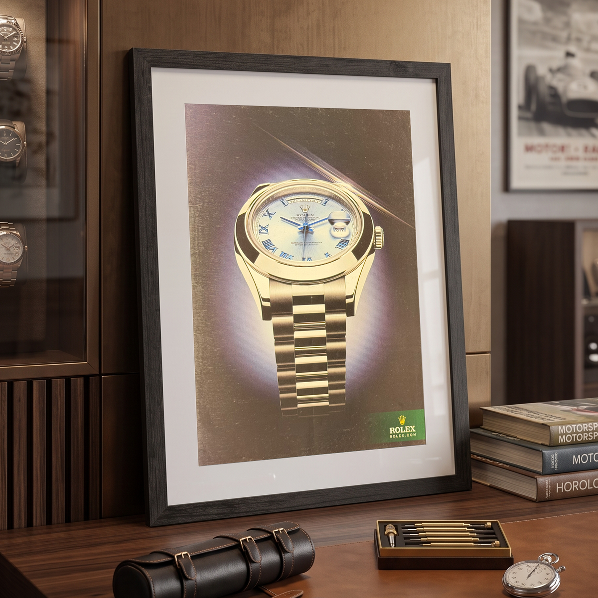 Rolex Day-Date II Platin Ice Blue Kadran Orijinal Dönem Reklamıdır (Sonradan Baskı Değildir)
