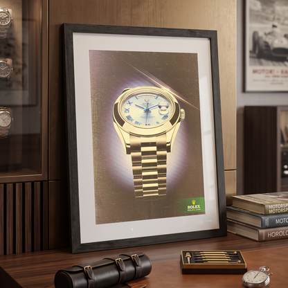 Rolex Day-Date II Platin Ice Blue Kadran Orijinal Dönem Reklamıdır (Sonradan Baskı Değildir)