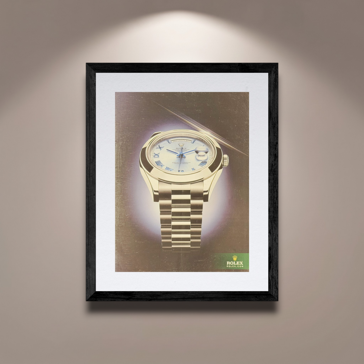 Rolex Day-Date II Platin Ice Blue Kadran Orijinal Dönem Reklamıdır (Sonradan Baskı Değildir)