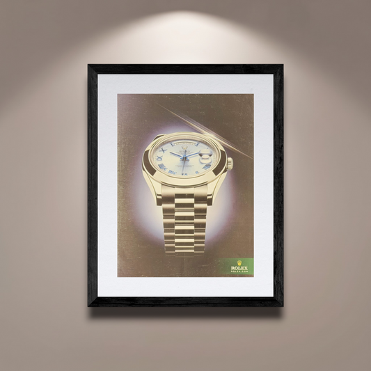 Rolex Day-Date II Platin Ice Blue Kadran Orijinal Dönem Reklamıdır (Sonradan Baskı Değildir)