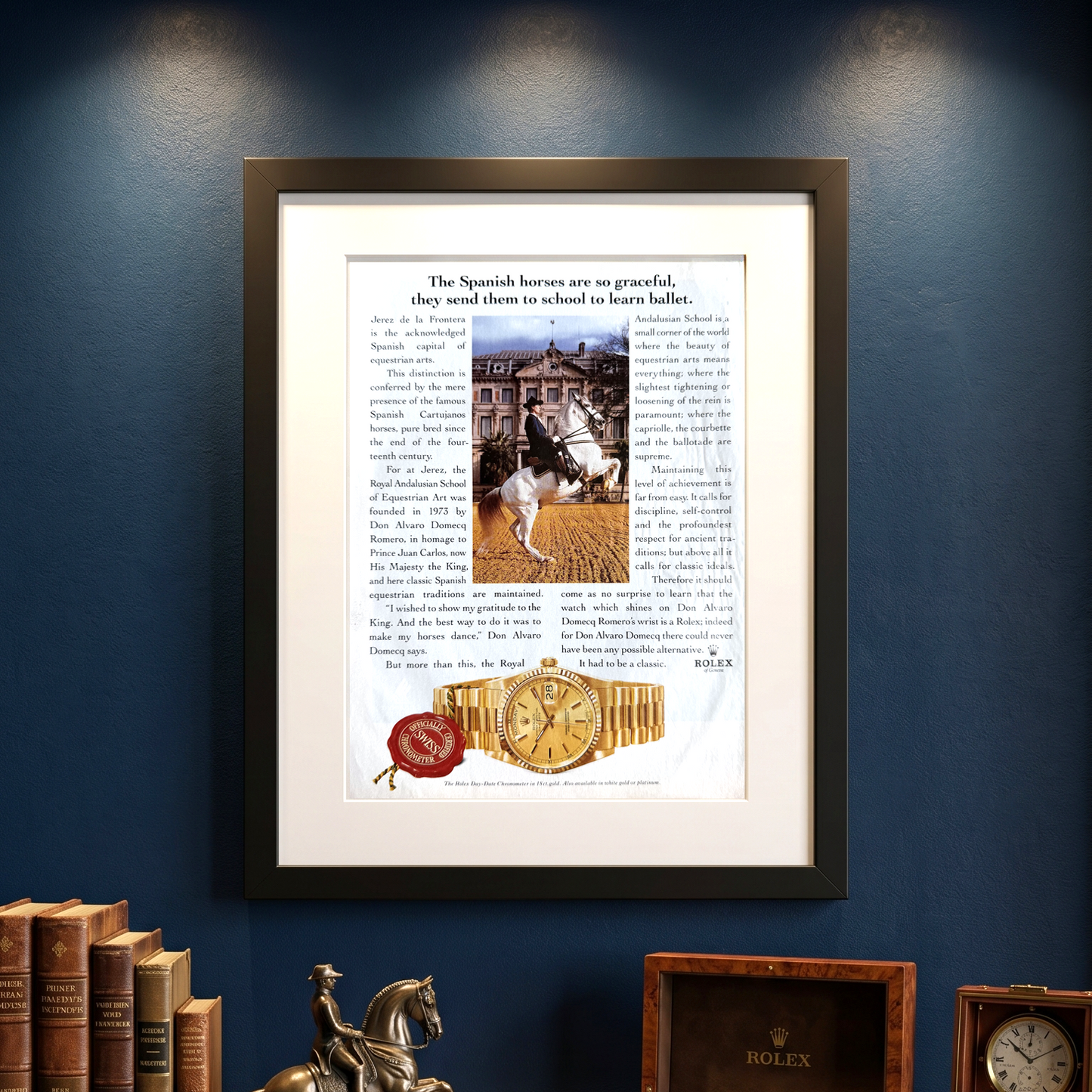 Rolex Day-Date – “The Spanish Horses Are So Graceful…” Orijinal Dönem Reklam Sayfasıdır (Sonradan Baskı Değildir).
