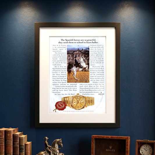 Rolex Day-Date – “The Spanish Horses Are So Graceful…” Orijinal Dönem Reklam Sayfasıdır (Sonradan Baskı Değildir).