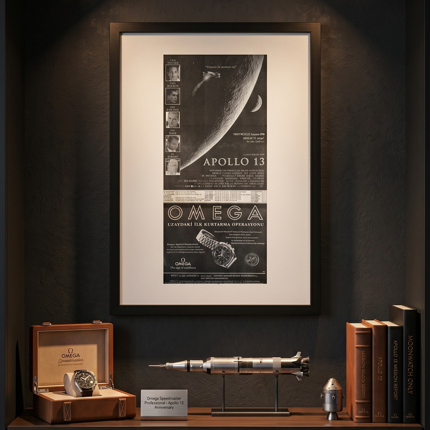 Omega Speedmaster Professional “Apollo 13 – Moonwatch Legacy” 1995 Orijinal Türkiye Dönem Reklamıdır (Sonradan Baskı Değildir).