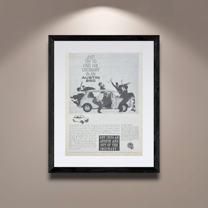 Austin 850 Mini Vintage İngilizce Orijinal Dönem Reklamıdır (Sonradan Baskı Değildir)