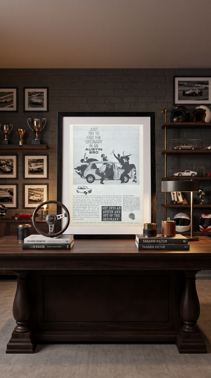 Austin 850 Mini Vintage İngilizce Orijinal Dönem Reklamıdır (Sonradan Baskı Değildir)
