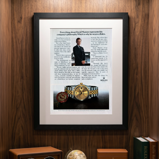 Rolex Datejust – Everything About David Plastow Represents Orijinal Dönem Reklam Sayfasıdır (Sonradan Baskı Değildir).
