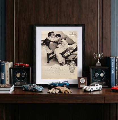 Patek Philippe Annual Calendar “Begin Your Own Tradition” Baba Oğul Vintage İngilizce Orijinal Dönem Reklamıdır (Sonradan Baskı Değildir)