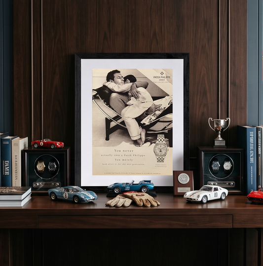 Patek Philippe Annual Calendar “Begin Your Own Tradition” Baba Oğul Vintage İngilizce Orijinal Dönem Reklamıdır (Sonradan Baskı Değildir)