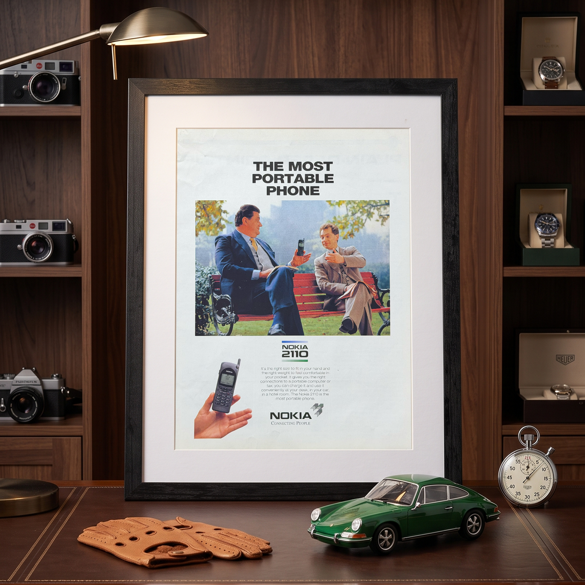 Nokia 2110 “The Most Portable Phone” Cep Telefonu Orijinal Dönem Reklamıdır (Sonradan Baskı Değildir)