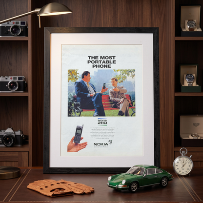 Nokia 2110 “The Most Portable Phone” Cep Telefonu Orijinal Dönem Reklamıdır (Sonradan Baskı Değildir)