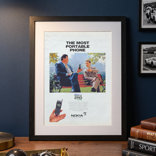 Nokia 2110 “The Most Portable Phone” Cep Telefonu Orijinal Dönem Reklamıdır (Sonradan Baskı Değildir)