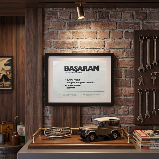 B.M.C. Morris & Land‑Rover “Başaran Acentesi” Orijinal Türkiye Dönem Reklamıdır (Sonradan Baskı Değildir).