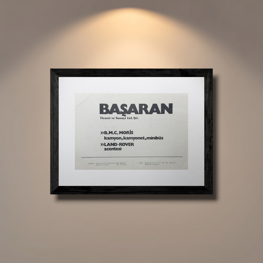 B.M.C. Morris & Land‑Rover “Başaran Acentesi” Orijinal Türkiye Dönem Reklamıdır (Sonradan Baskı Değildir).