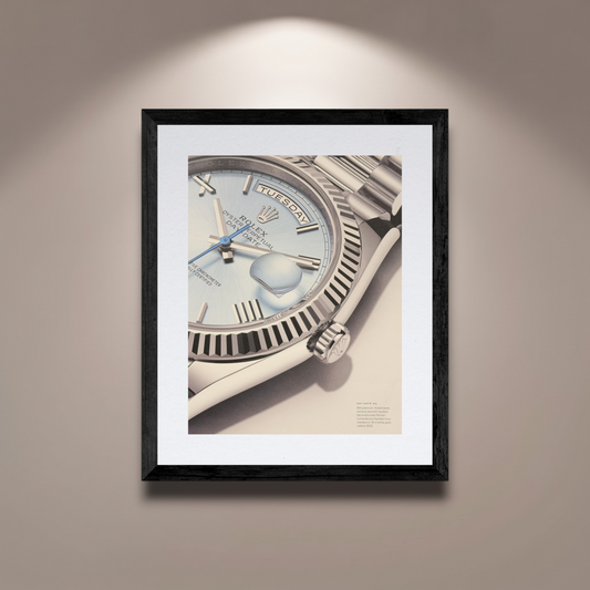 Rolex Oyster Perpetual Day-Date 40 Platin Buz Mavisi Kadran İngilizce Orijinal Dergi Reklamıdır (Sonradan Baskı Değildir)