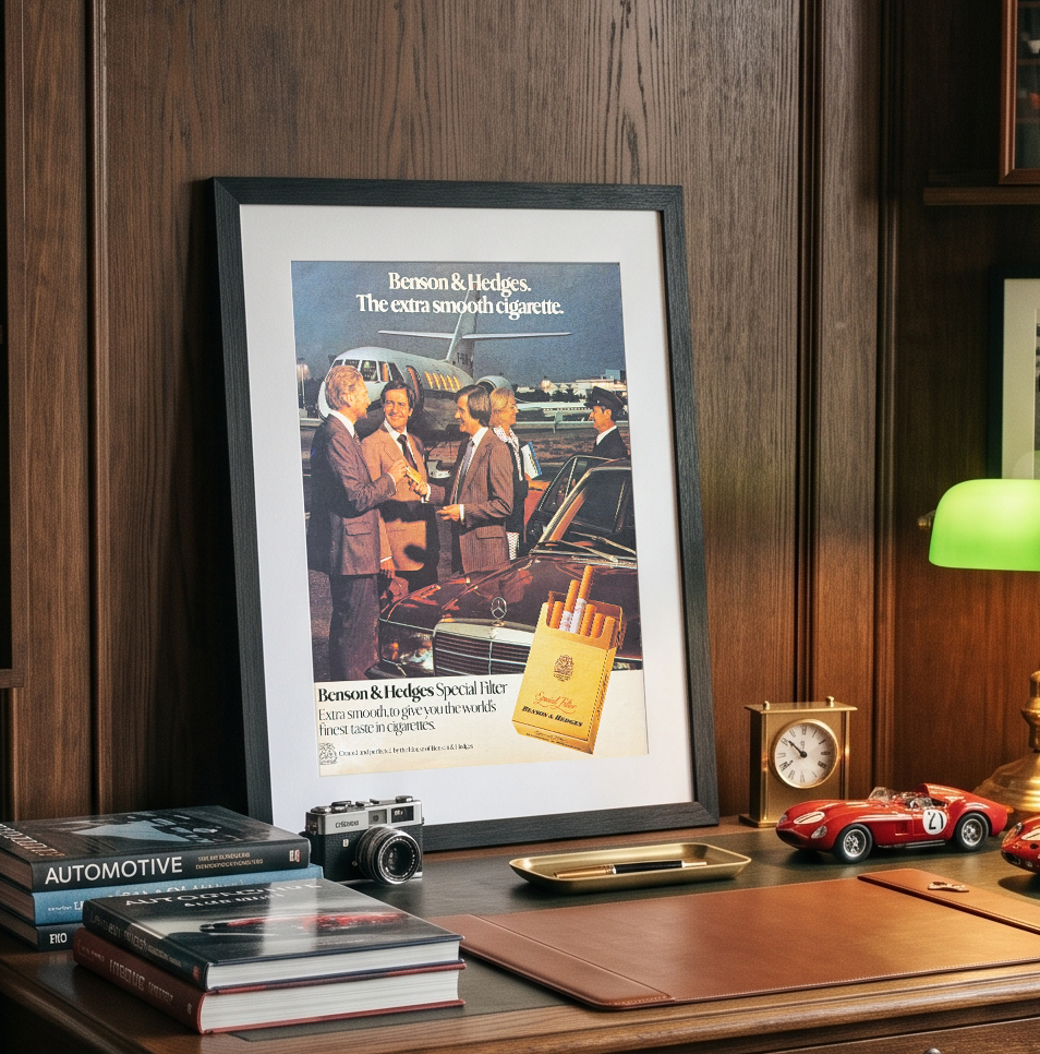Benson & Hedges, Mercedes Vintage İngilizce Orijinal Dönem Reklamıdır (Sonradan Baskı Değildir)