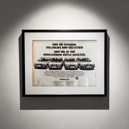 BMW – “BMW Bir Tutkudur” 1986 Orijinal Türkiye Reklam Sayfasıdır (Sonradan Baskı Değildir).