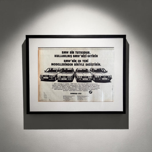BMW – “BMW Bir Tutkudur” 1986 Orijinal Türkiye Reklam Sayfasıdır (Sonradan Baskı Değildir).