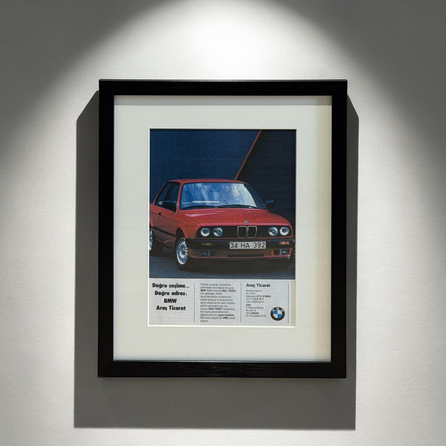 BMW E30 Türkiye Otomotiv Hafızasından. Orijinal Dönem Reklamıdır (Sonradan Baskı Değildir)