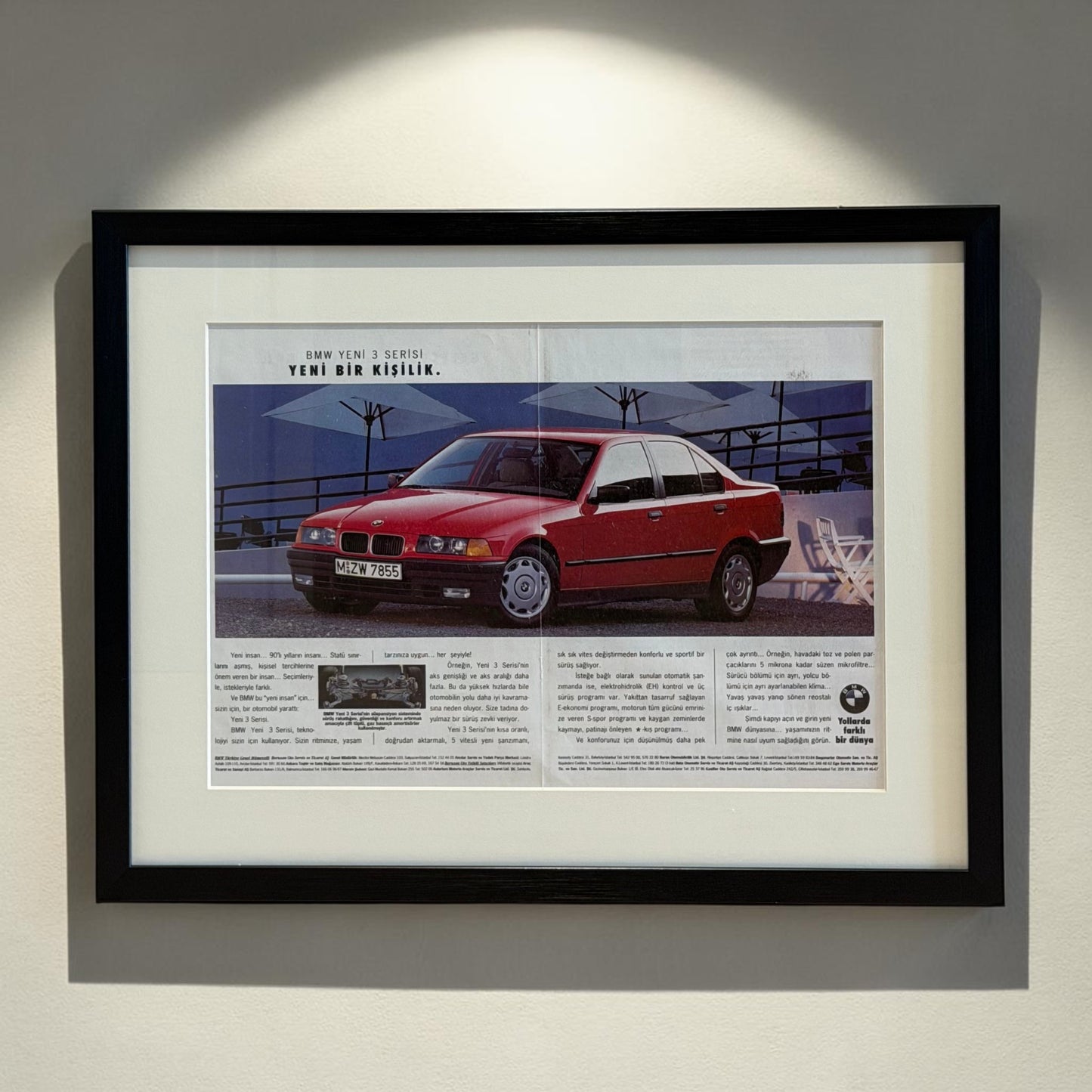 BMW E36 3 Serisi Orijinal Türkiye Lansmanı Neo-Vintage Orijinal Dönem Reklamıdır (Sonradan Baskı Değildir)