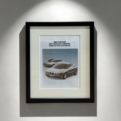 BMW Futuristik Reklamı. Orijinal Türkiye Dönem Reklamıdır (Sonradan Baskı Değildir)