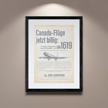 Air Canada Douglas DC-8 Vintage Orijinal Dönem Reklamıdır (Sonradan Baskı Değildir)