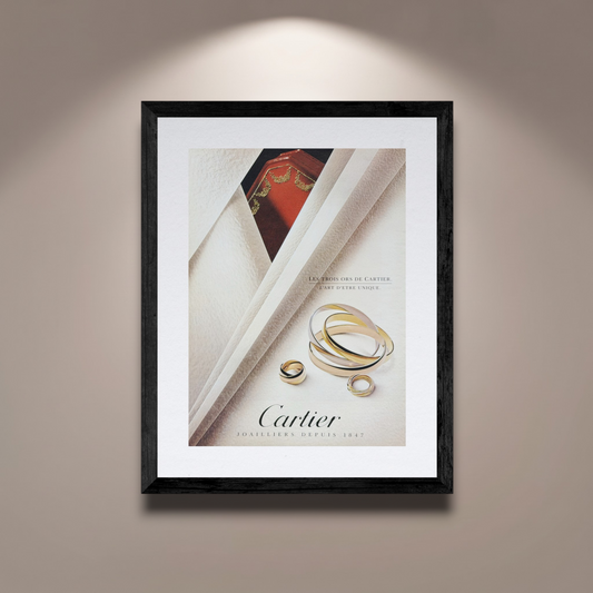 Cartier Les Trois Ors Orijinal Dönem Reklamıdır (Sonradan Baskı Değildir)