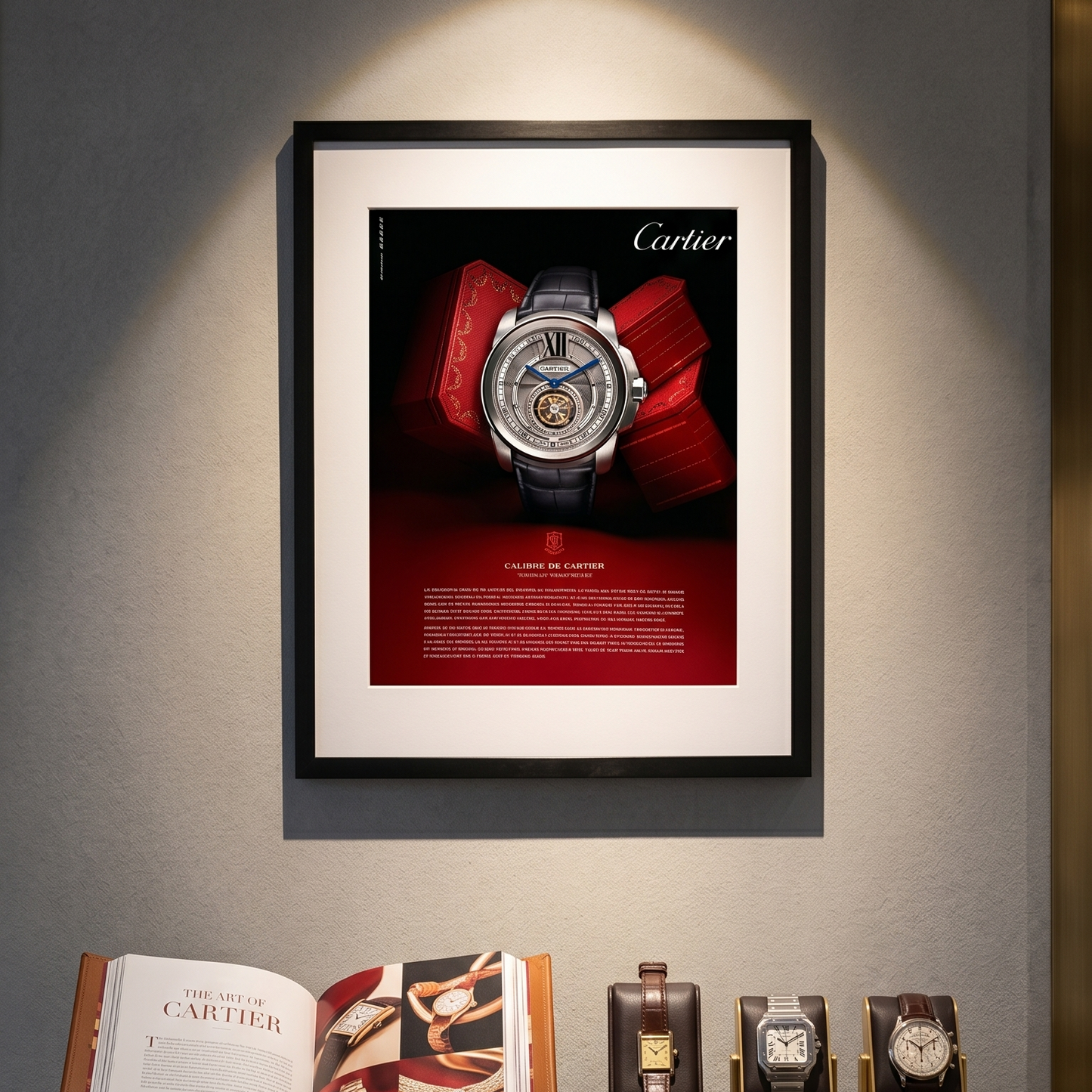 Cartier Calibre de Cartier Tourbillon. Orijinal Dönem Reklamıdır (Sonradan Baskı Değildir).