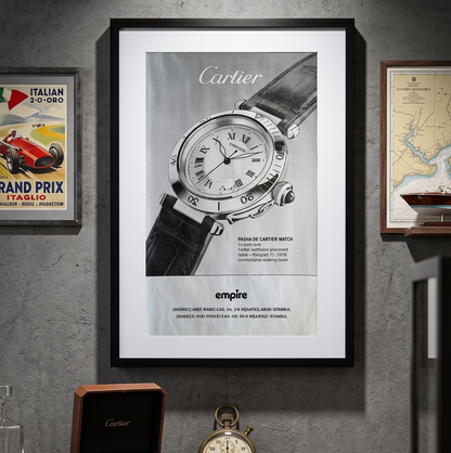 Cartier Pasha de Cartier “Timeless Engineering” 1995 Orijinal Türkiye Dönem Reklamıdır (Sonradan Baskı Değildir).