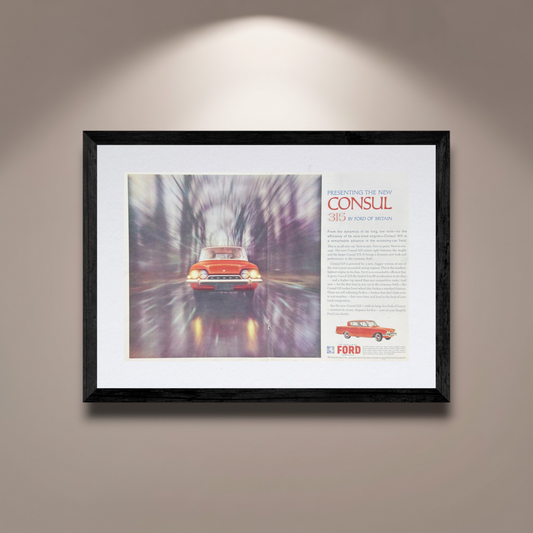 Ford Consul 315 İngilizce 1960'lar Orijinal Çift Sayfa Dönem Reklamıdır (Sonradan Baskı Değildir)