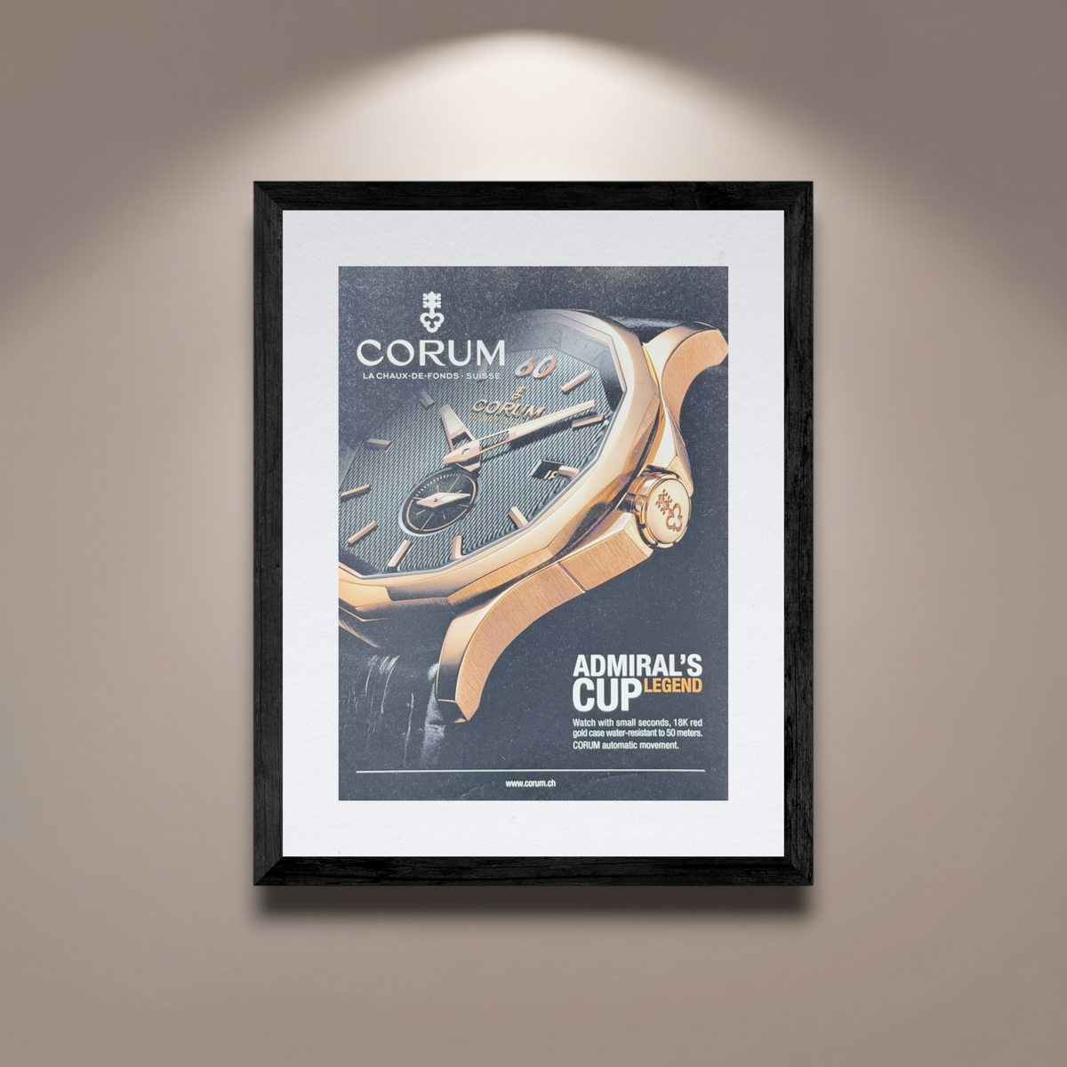 Corum Admiral’s Cup Legend Orijinal Dönem Reklamıdır (Sonradan Baskı Değildir)