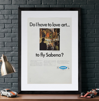 Sabena Belçika Havayolları Orijinal Dönem Reklamıdır (Sonradan Baskı Değildir)