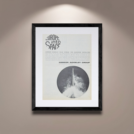 Hawker Siddeley Blue Streak “Europe Into Space” Vintage İngilizce Orijinal Dönem Reklamıdır (Sonradan Baskı Değildir)
